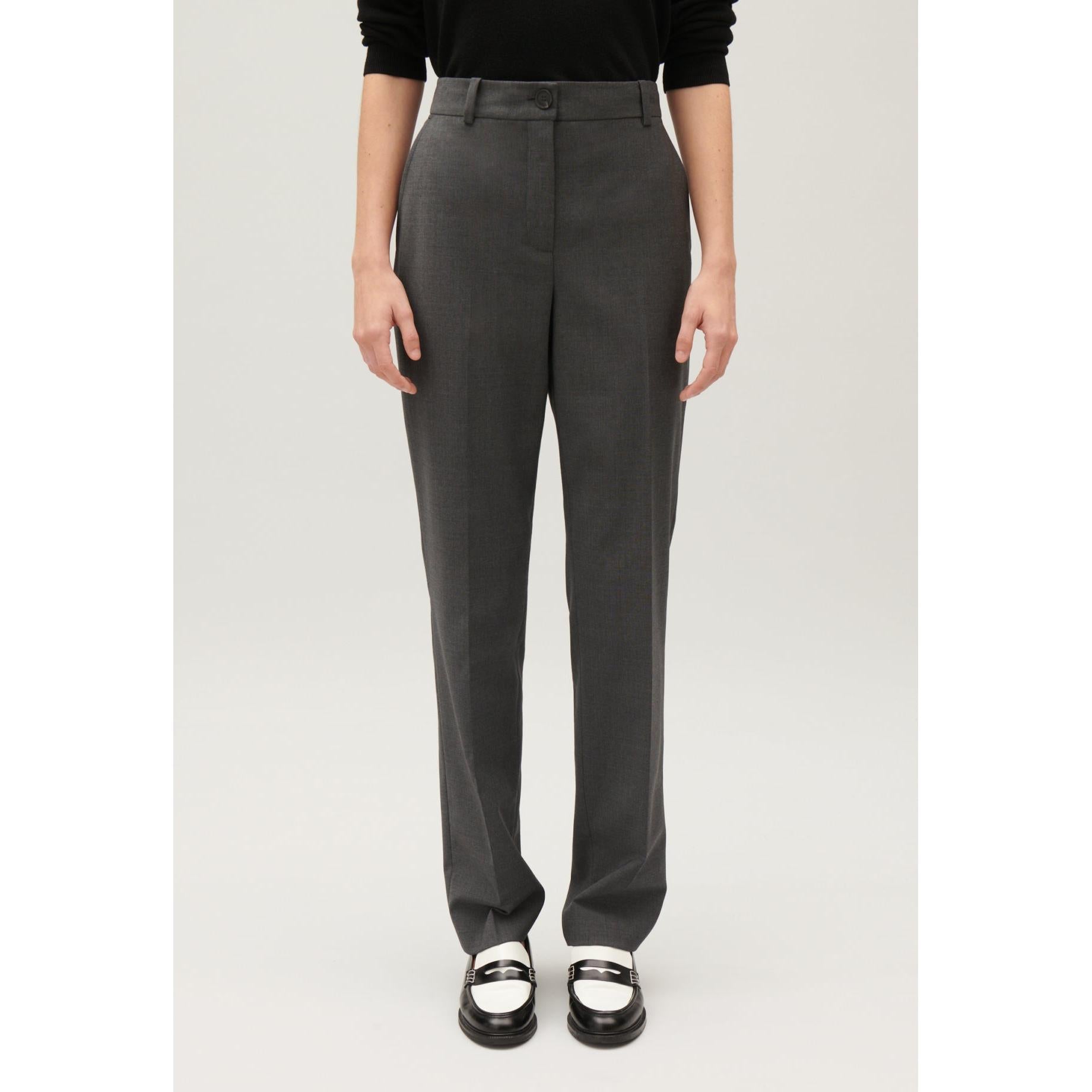 Pantalon Tailleur Gris Chiné