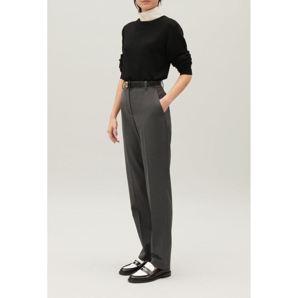 Pantalon Tailleur Gris Chiné