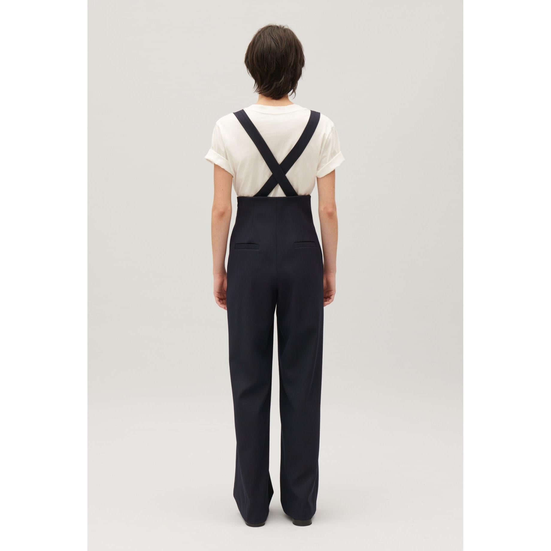 Pantalon Bretelles Marine