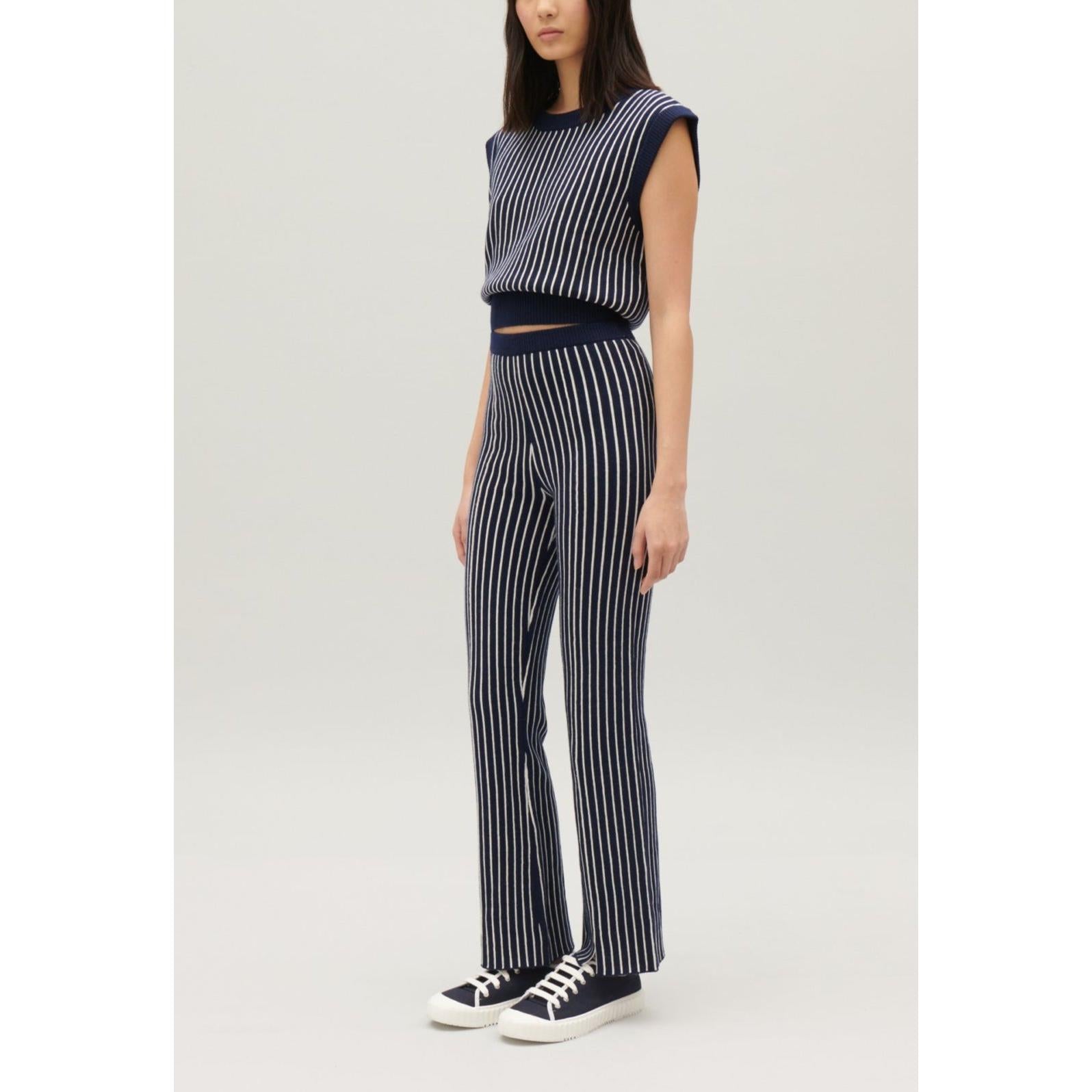 Pantalon Maille Rayures