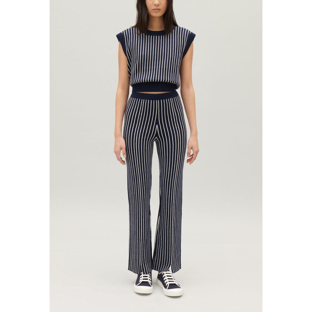 Pantalon Maille Rayures