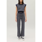 Pantalon Maille Rayures