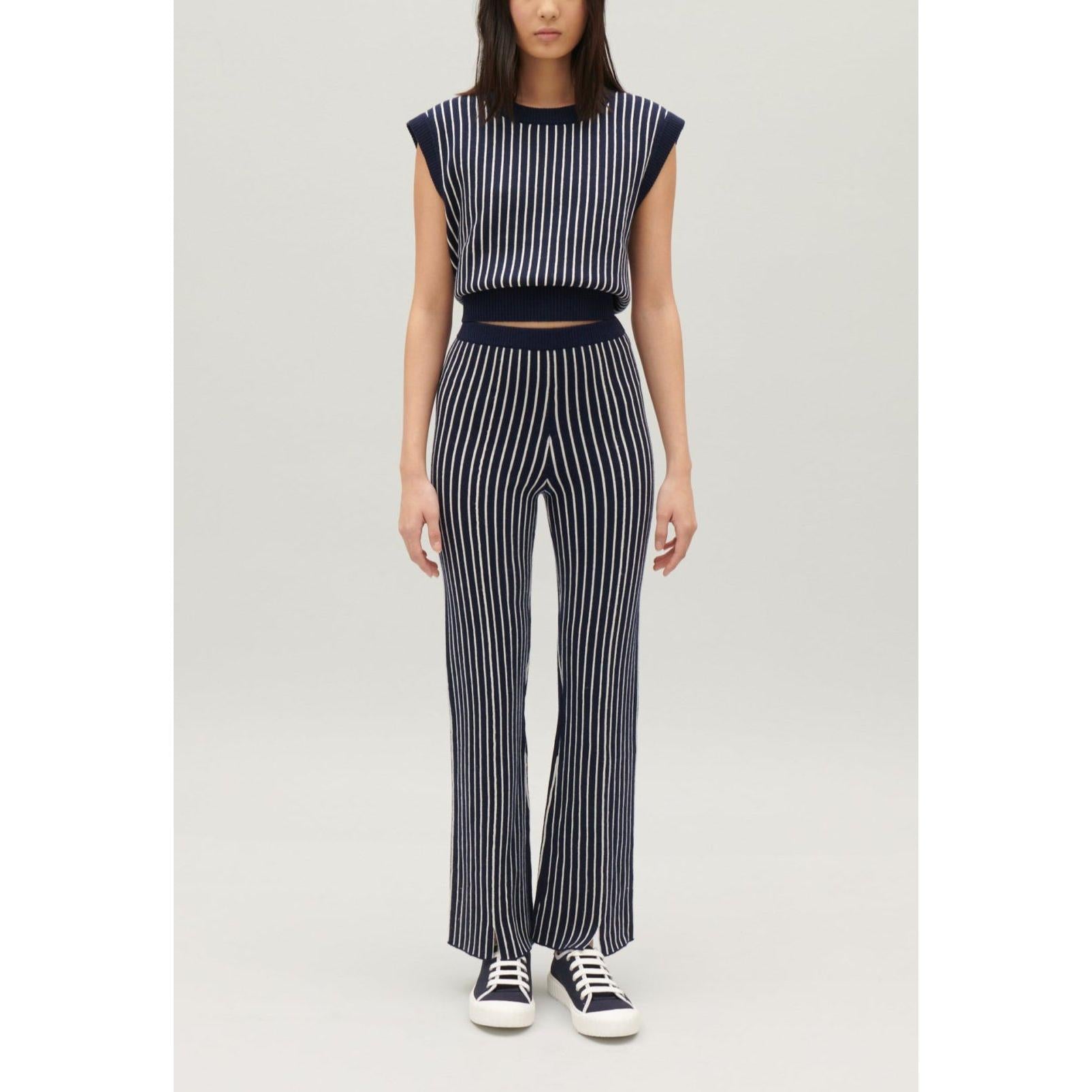 Pantalon Maille Rayures