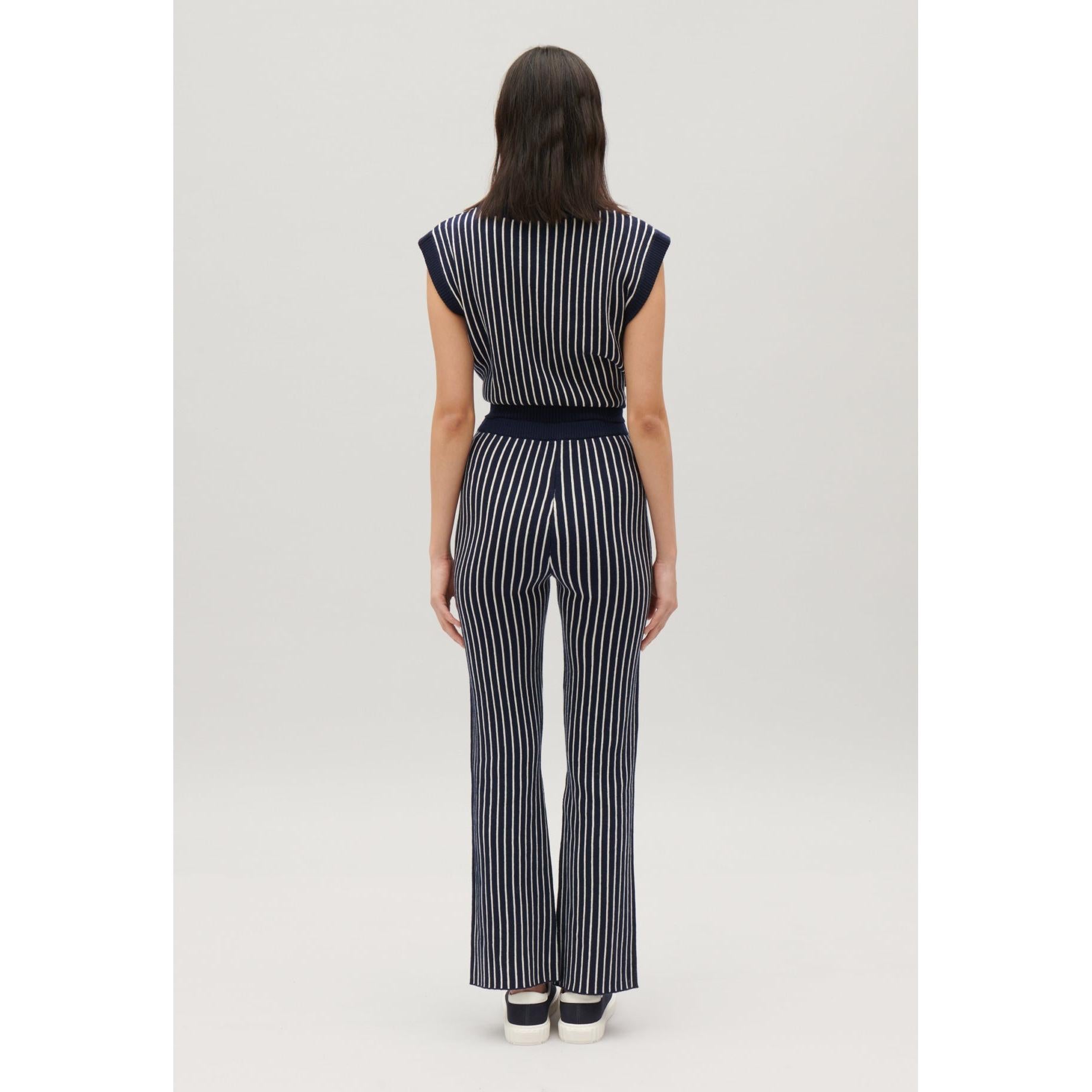 Pantalon Maille Rayures