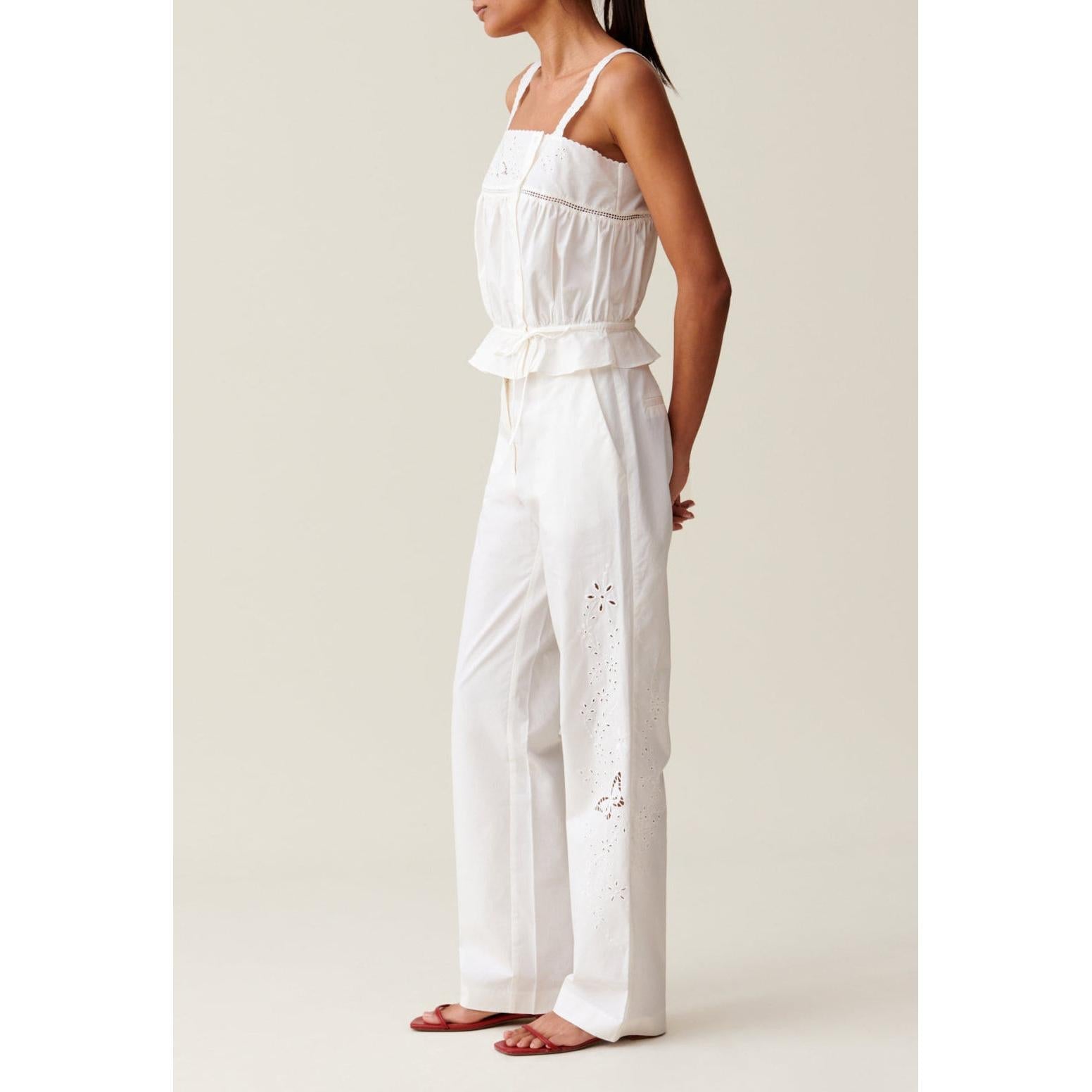 Pantalón Recto Bordado