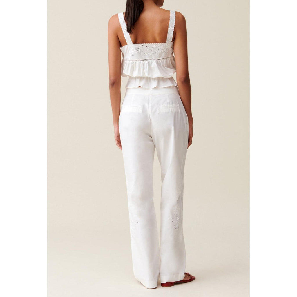 Pantalón Recto Bordado