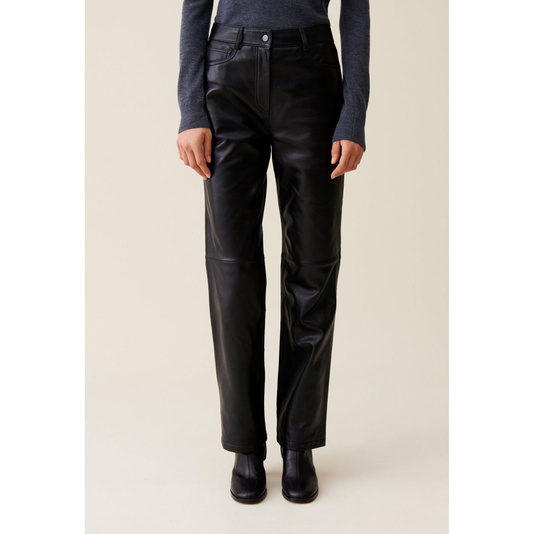 Pantalon Droit Cuir
