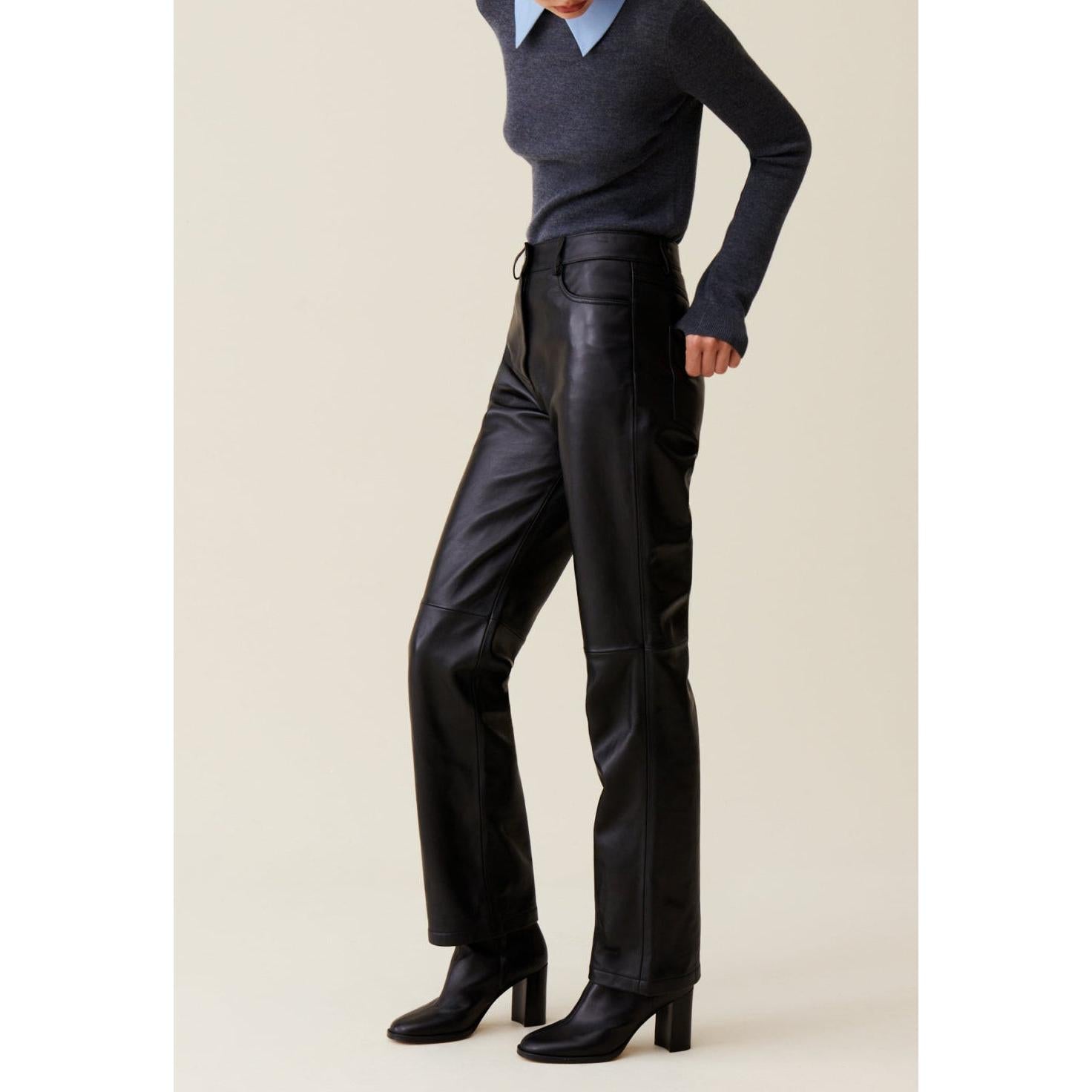 Pantalon Droit Cuir