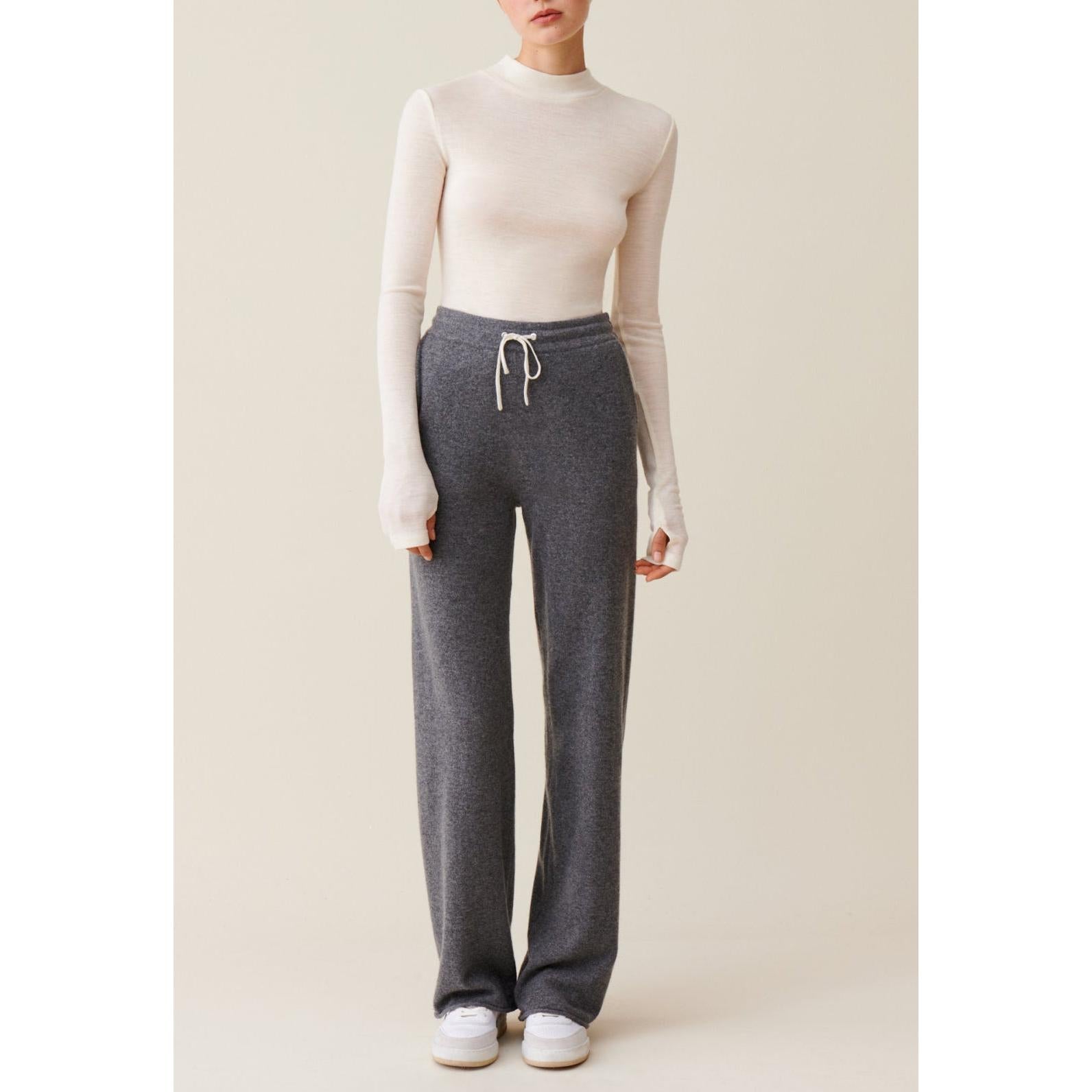 Pantalón Fluido De Cachemira Gris