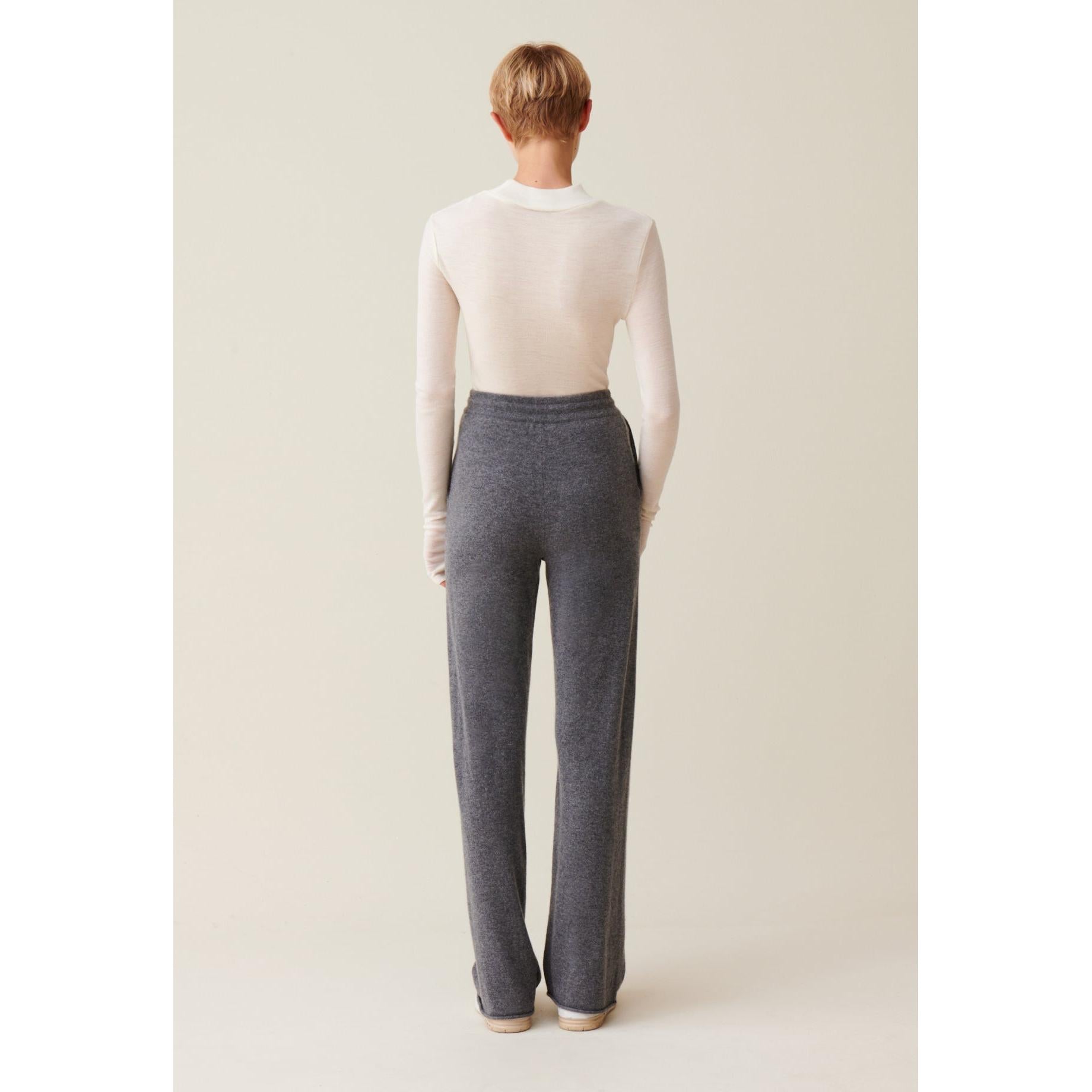 Pantalón Fluido De Cachemira Gris