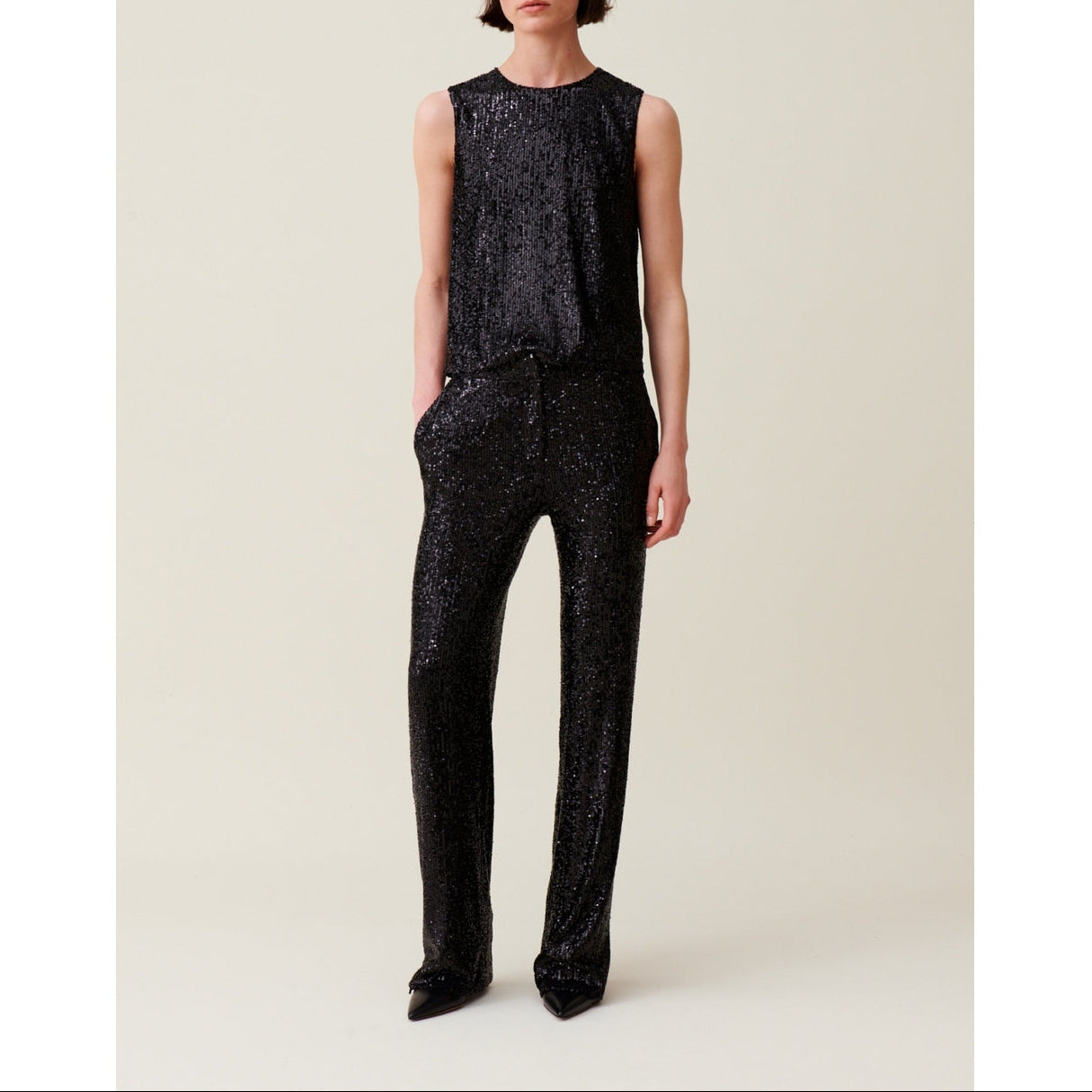 Pantalon Paillette Noir
