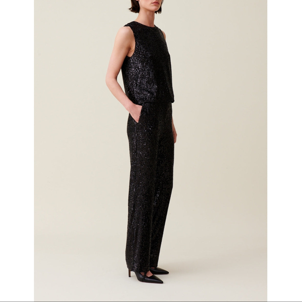 Pantalon Paillette Noir