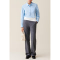 Straight-Leg Trousers with Contrasting Waistband