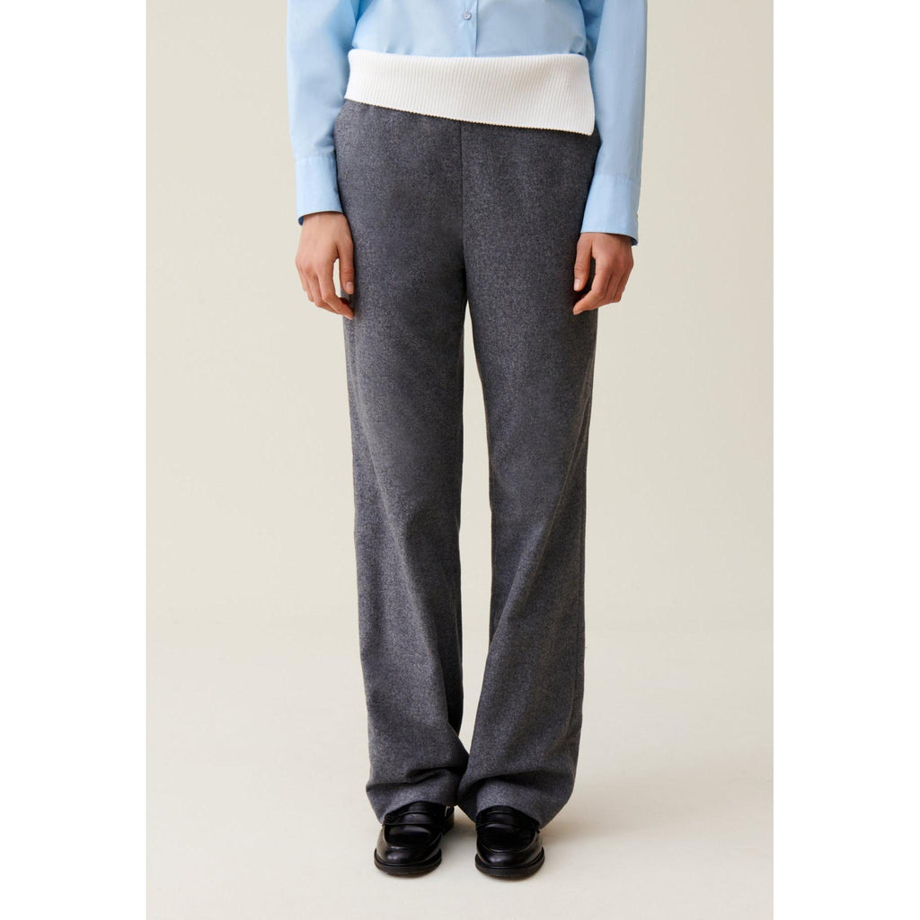 Straight-Leg Trousers with Contrasting Waistband