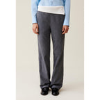 Straight-Leg Trousers with Contrasting Waistband