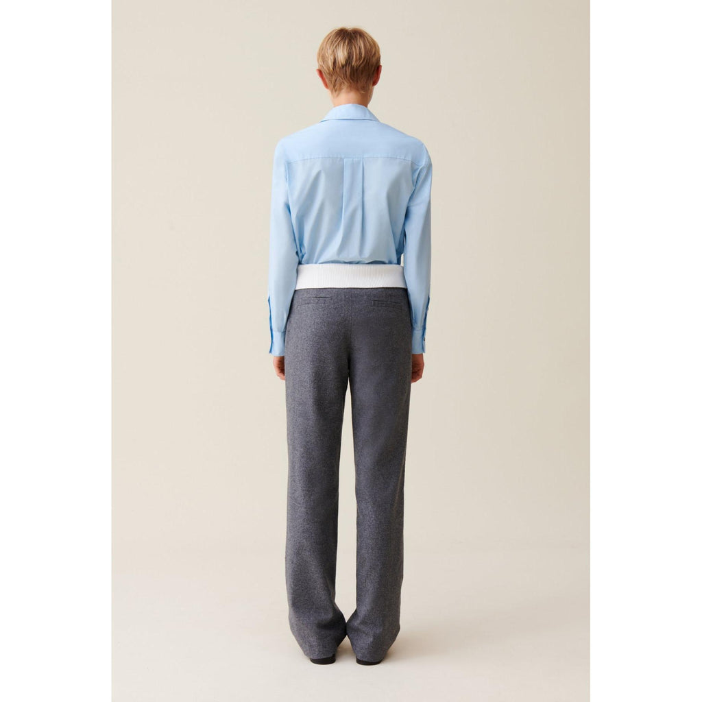 Straight-Leg Trousers with Contrasting Waistband