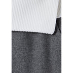 Straight-Leg Trousers with Contrasting Waistband