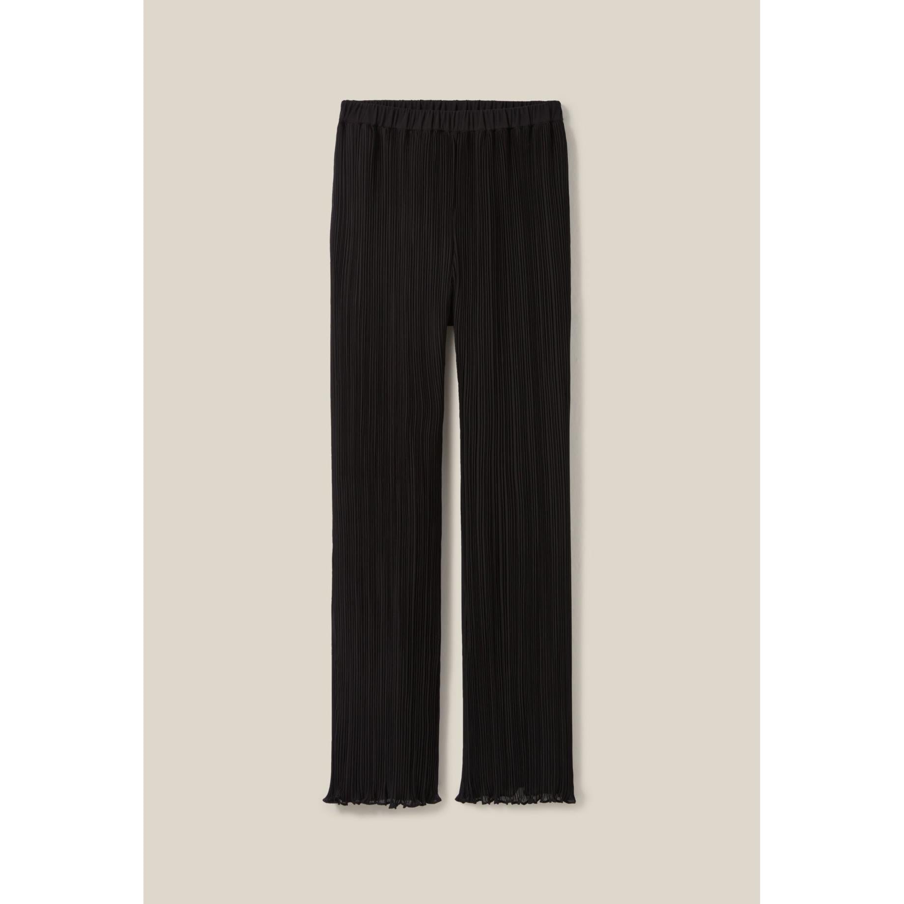 Pantalón Fluido Plisado con Volantes
