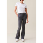 Gray Slim Fit Flare Pants