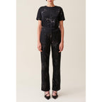 Pantalon Sequins Brodés Noir
