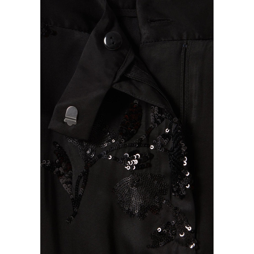 Pantalon Sequins Brodés Noir