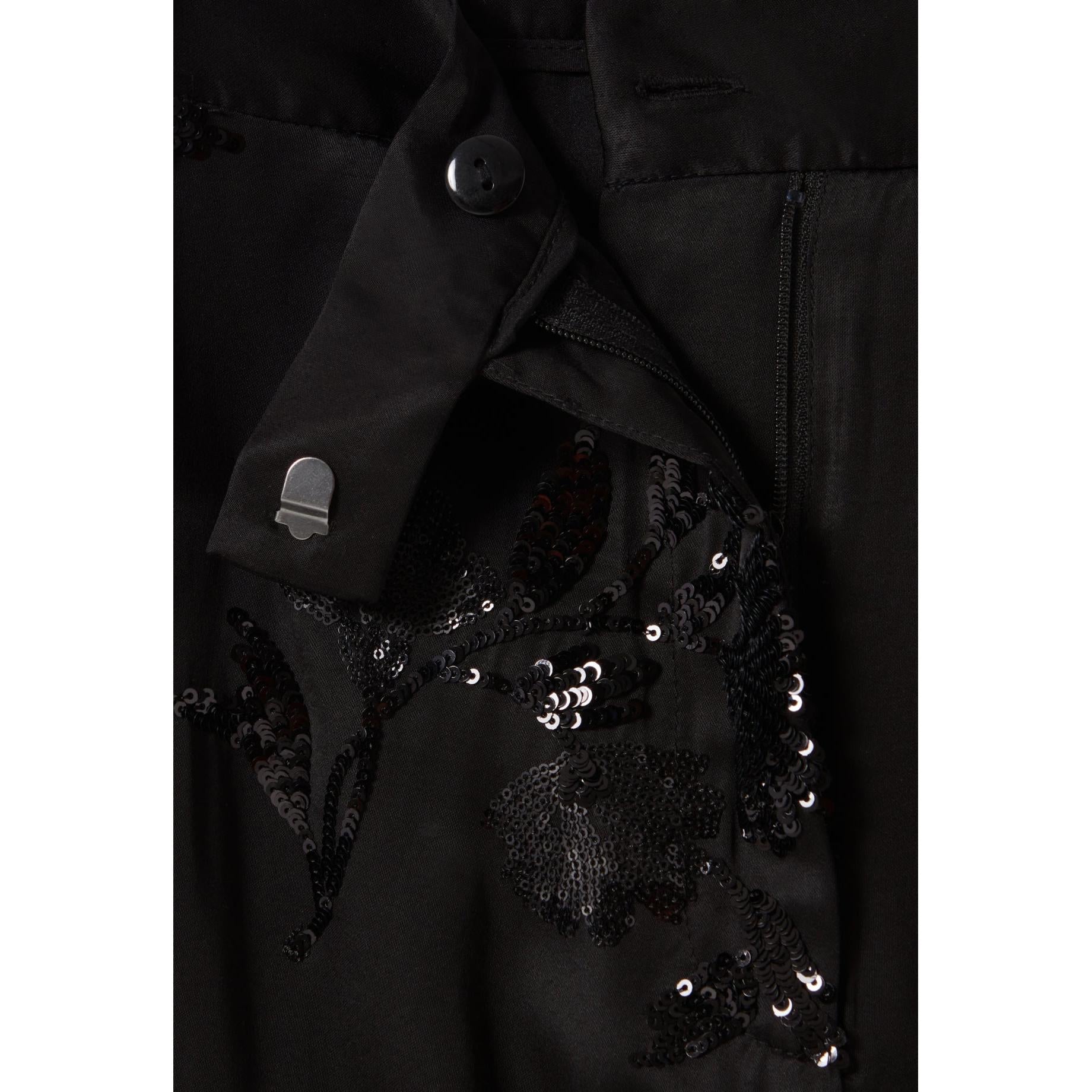 Pantalon Sequins Brodés Noir