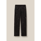 Pantalon Sequins Brodés Noir