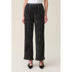 Pantalon Fluide Plissé Argenté