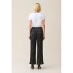 Pantalon Fluide Plissé Argenté