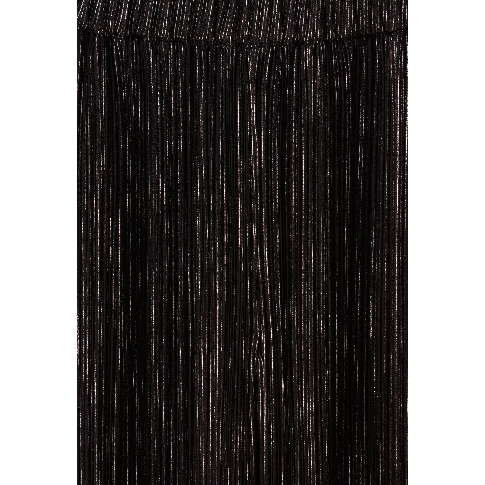 Pantalon Fluide Plissé Argenté