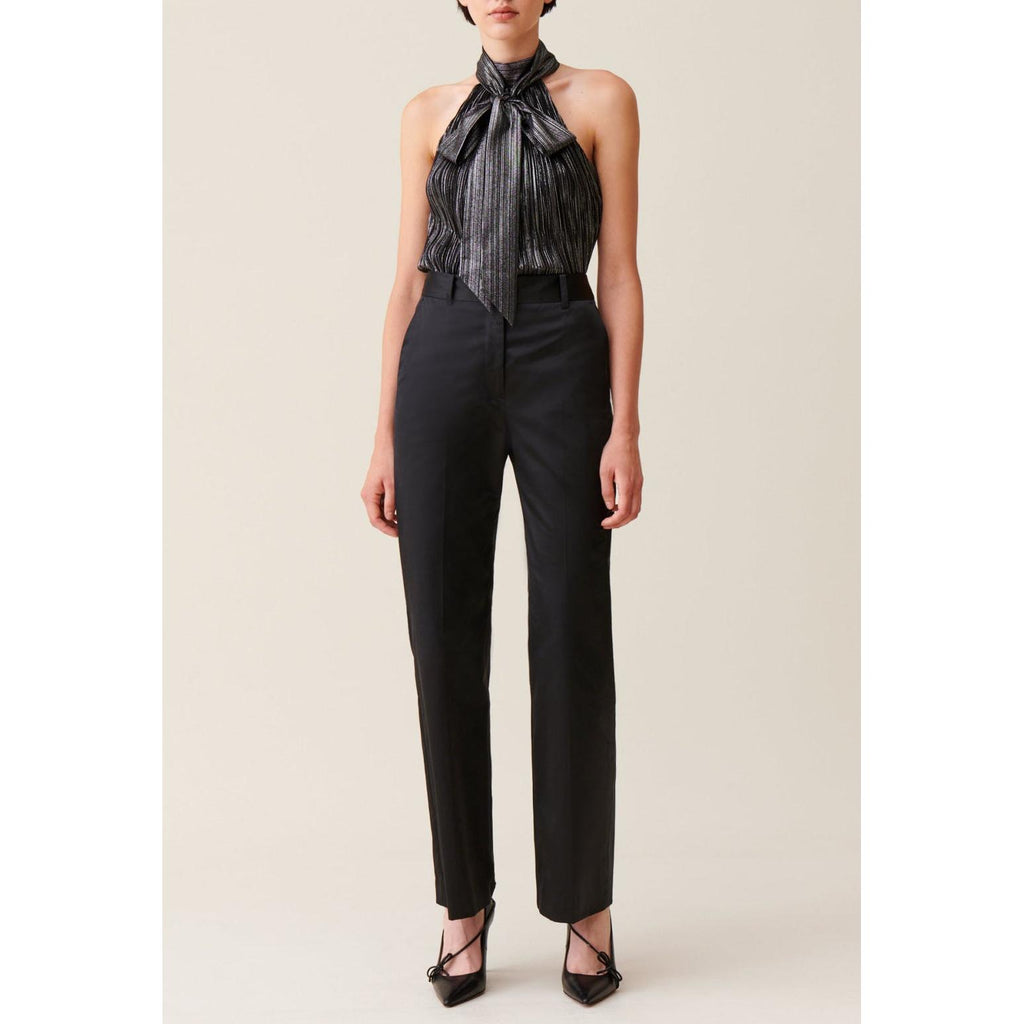 Pantalón Satinado Slim Recto Negro