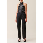 Pantalón Satinado Slim Recto Negro
