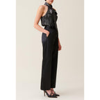 Claudie Pierlot - Black Slim Straight Satin Trousers