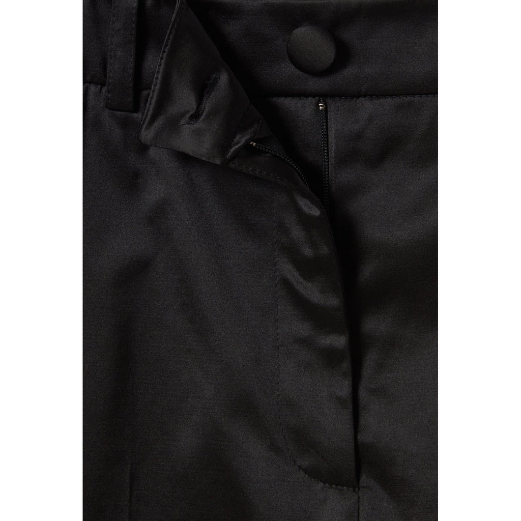 Claudie Pierlot - Black Slim Straight Satin Trousers