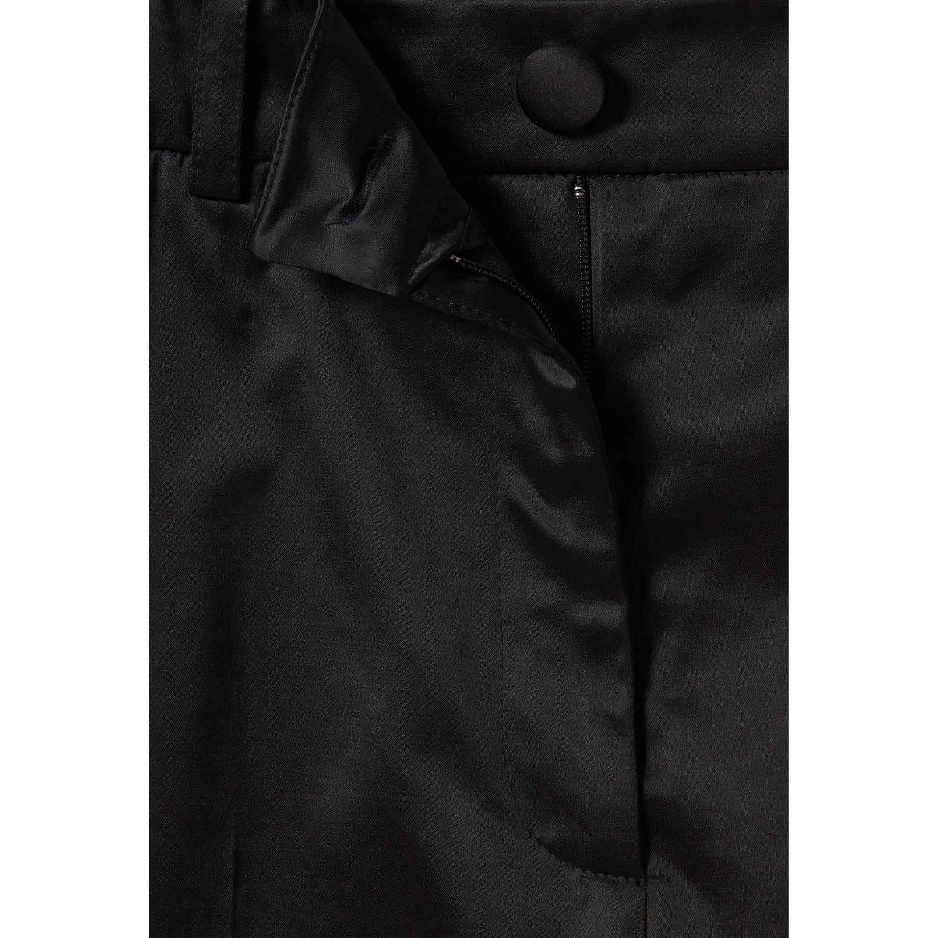 Claudie Pierlot - Black Slim Straight Satin Trousers