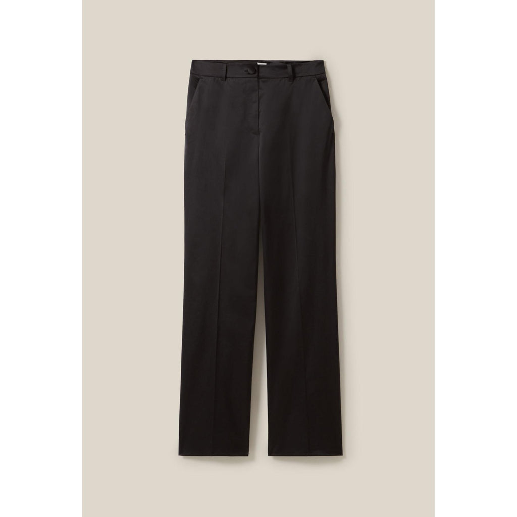 Pantalón Satinado Slim Recto Negro