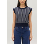 Claudie Pierlot - Pull Sans Manches Maille Rayée