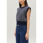 Claudie Pierlot - Pull Sans Manches Maille Rayée