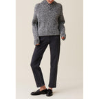 Pull Grosse Maille Col V Gris