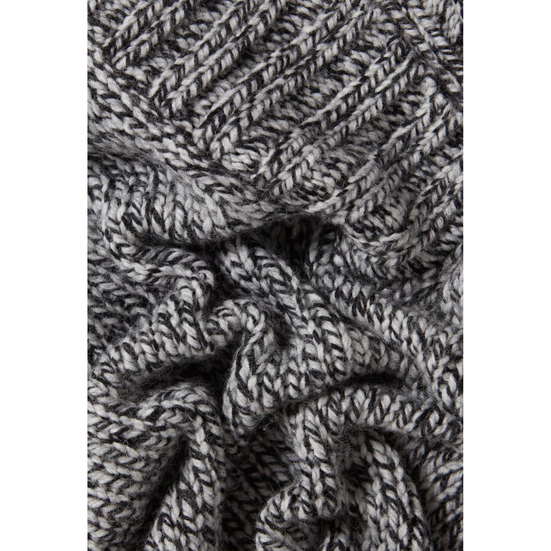 Pull Grosse Maille Col V Gris