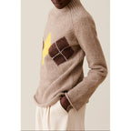 Claudie Pierlot - Oversized Mock Neck Patterned Sweater
