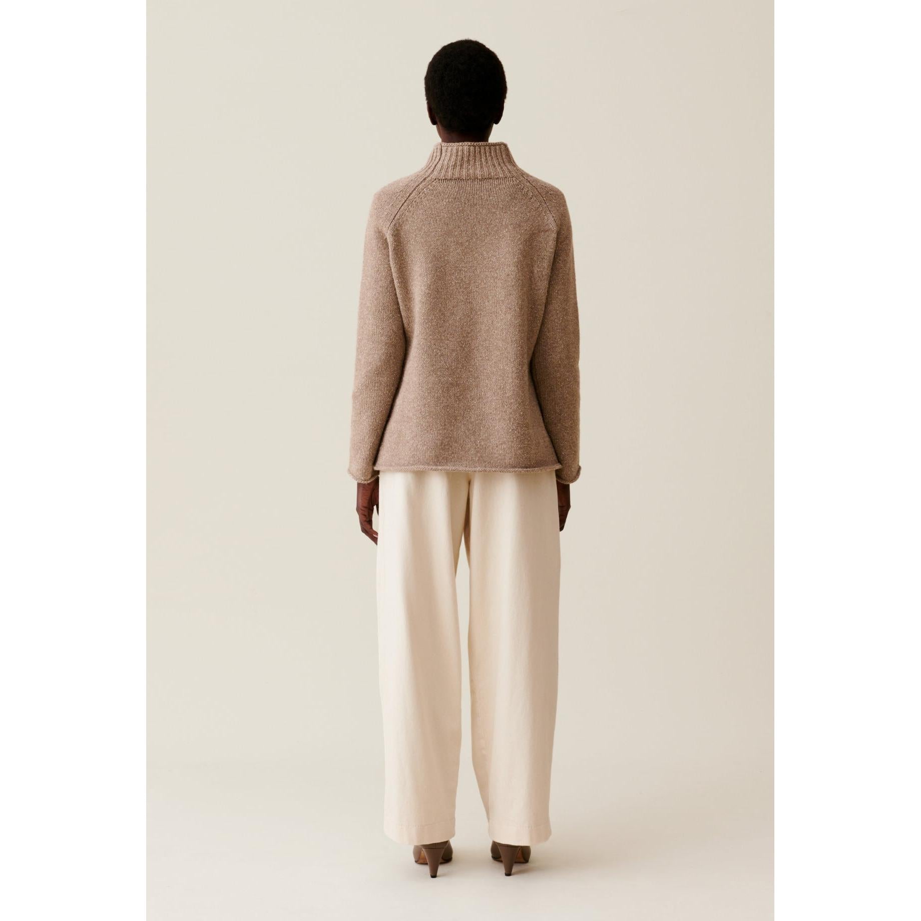Claudie Pierlot - Oversized Mock Neck Patterned Sweater