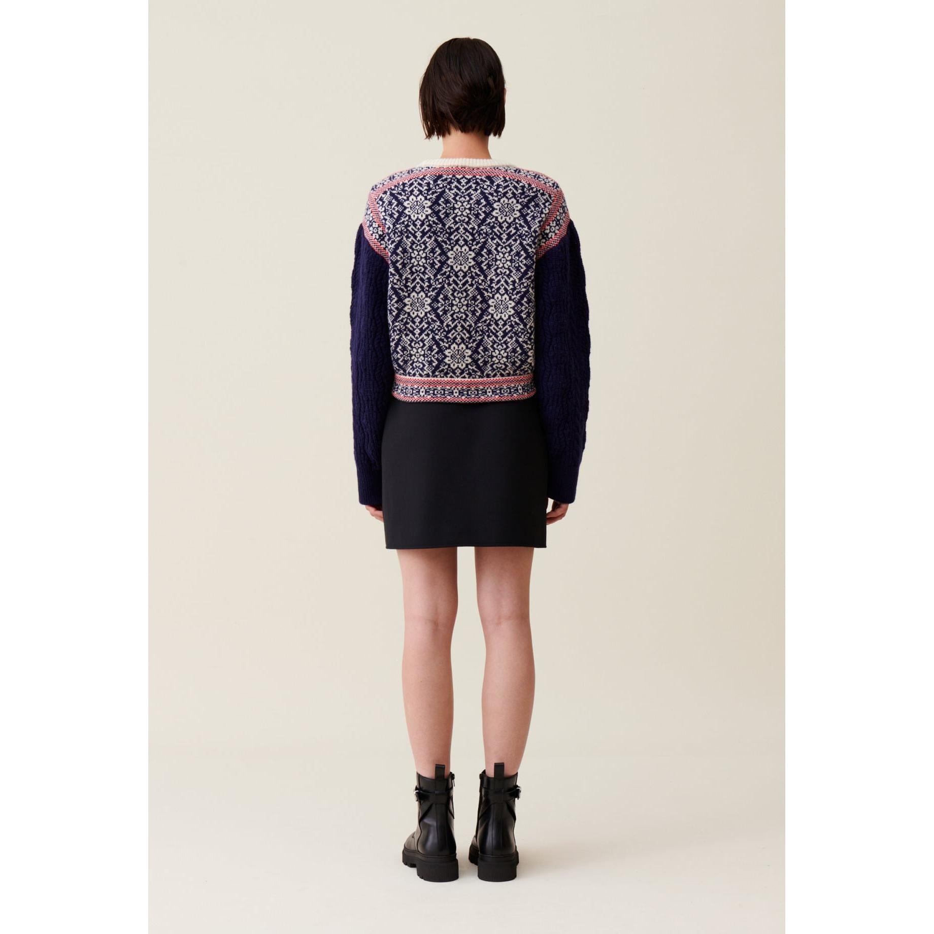 Claudie Pierlot - Pull Maille Motifs Col Rond