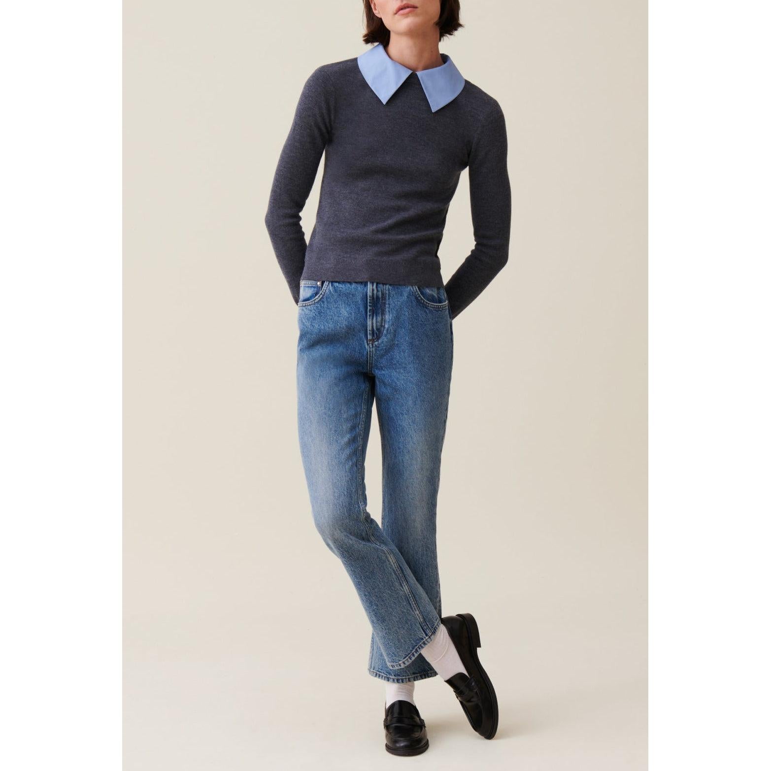 Claudie Pierlot - Pull Laine Col Chemise Amovible