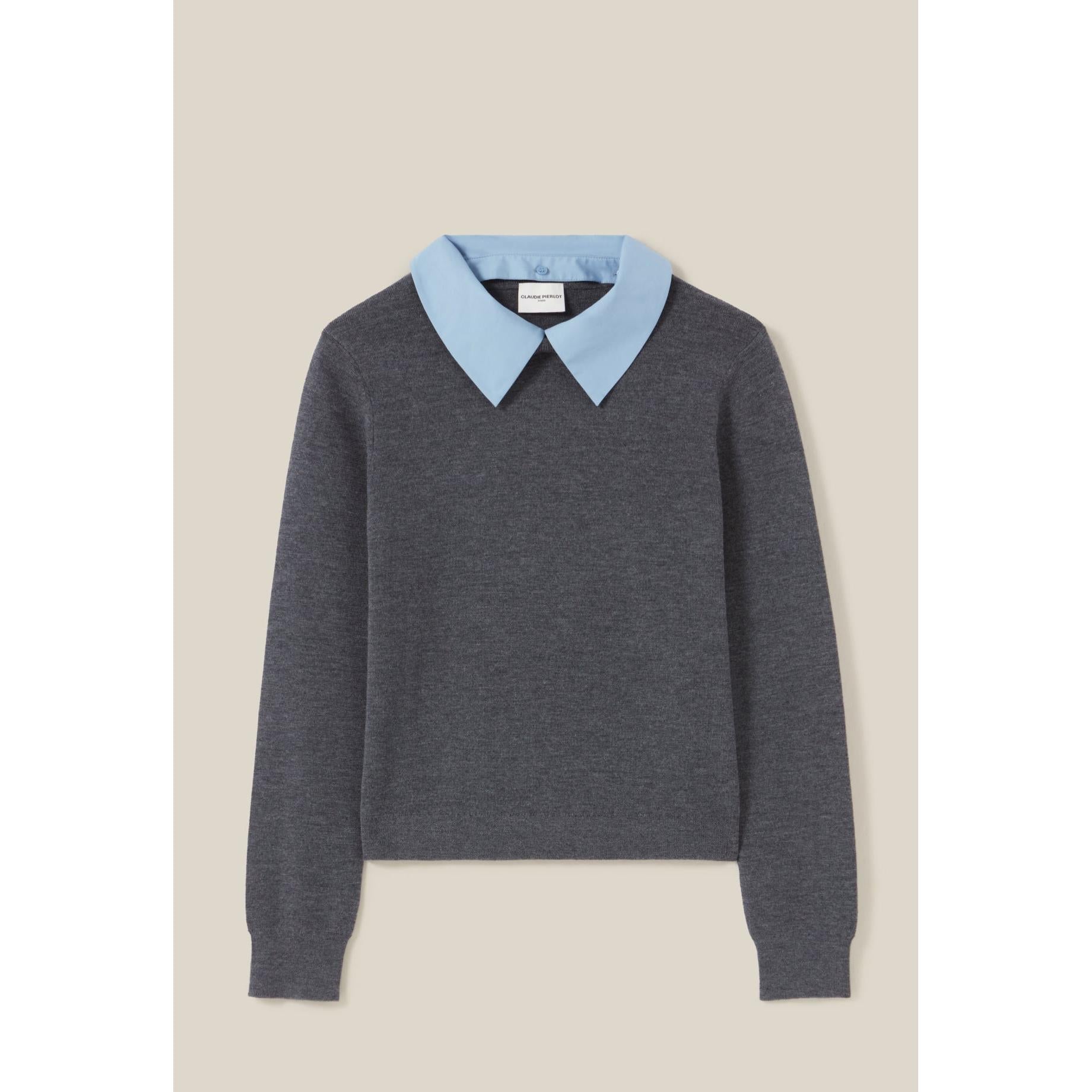 Claudie Pierlot - Pull Laine Col Chemise Amovible