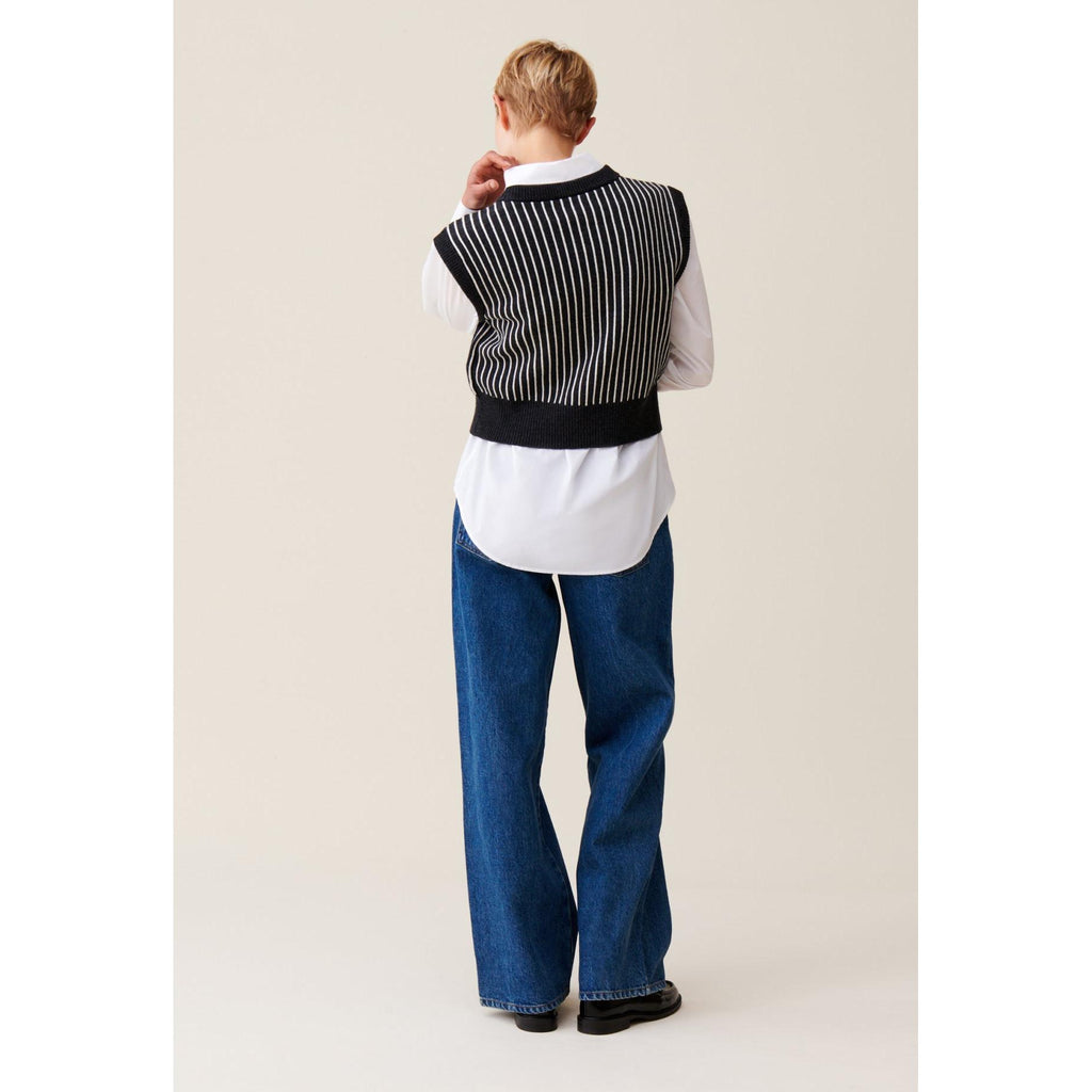 Pull Rayé Sans Manches Maille