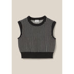 Pull Rayé Sans Manches Maille