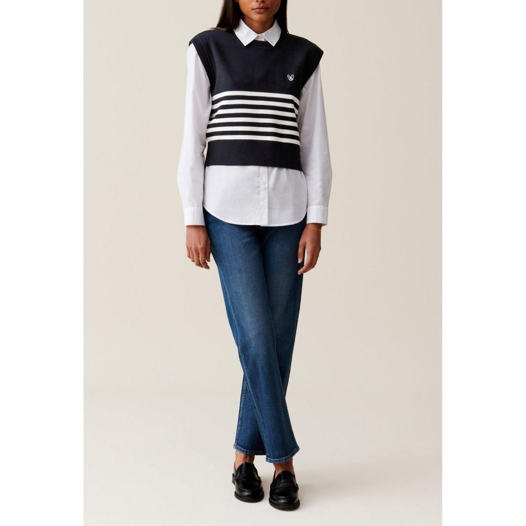 Claudie Pierlot - Pull Jean Toto Rayé Sans Manches
