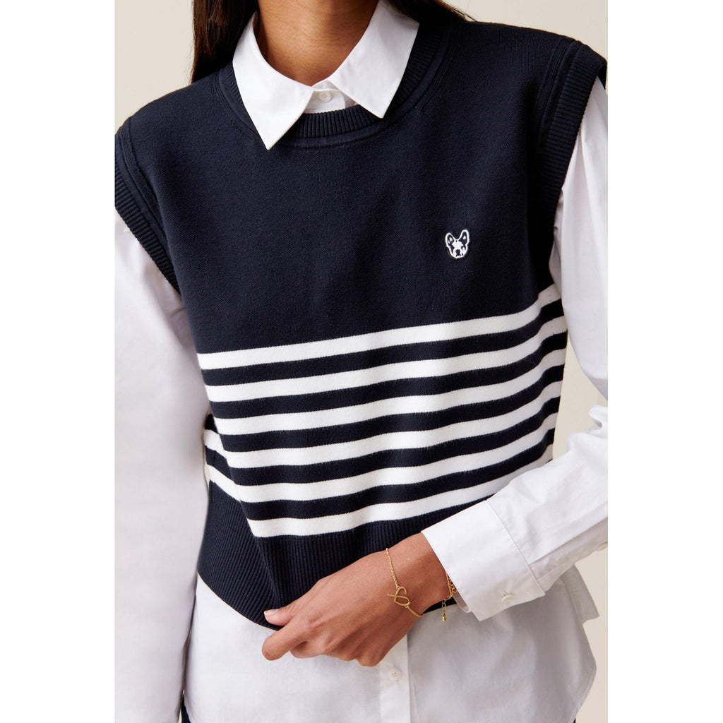 Pull Jean Toto Rayé Sans Manches
