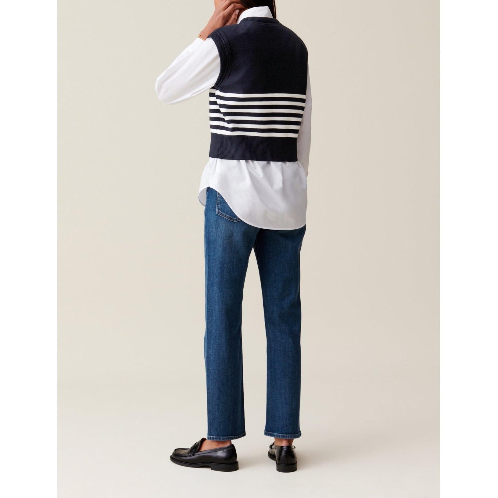 Pull Jean Toto Rayé Sans Manches